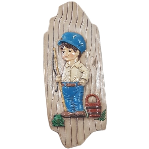 1970s Kitsch Handpainted Ceramic Wall Decor - Picture 3 of 9